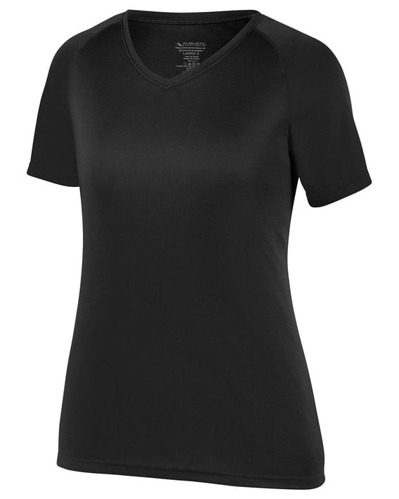 Front view of Girls’ Attain Wicking V-Neck T-Shirt