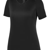 Front view of Girls’ Attain Wicking V-Neck T-Shirt
