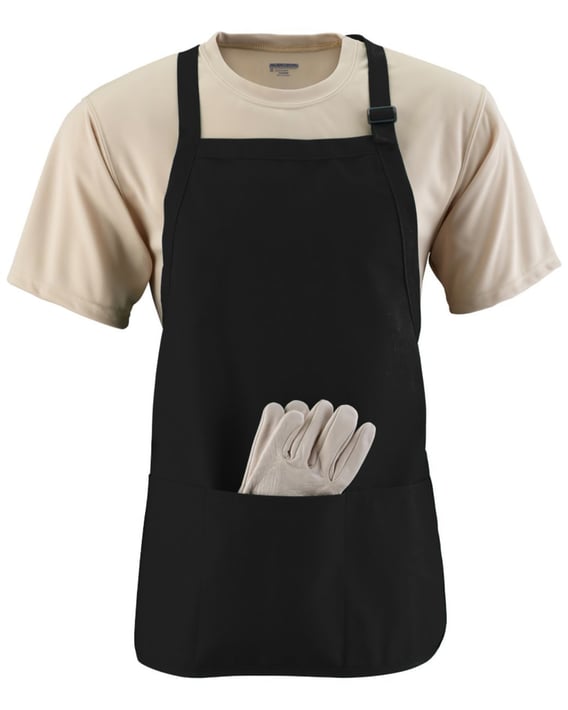 Front view of Medium Length Apron With Pouch