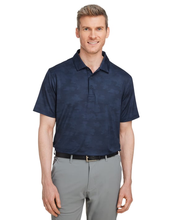 Front view of Volition Camo Cover Polo
