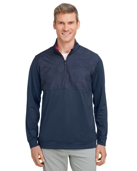 Front view of Volition Camo Cover Quarter-Zip Pullover