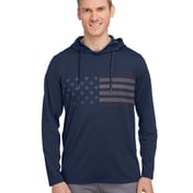 Front view of Volition Patriotic Hooded Pullover