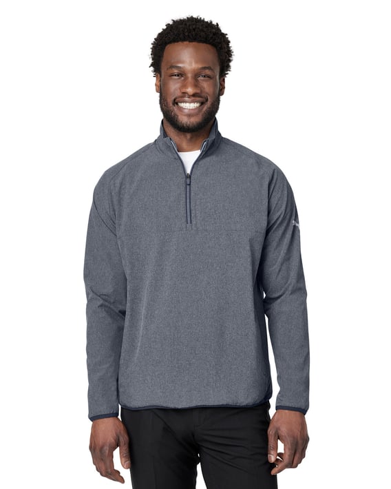 Front view of Coastal Woven Quarter-Zip Pullover