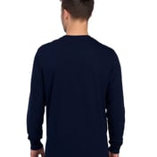 Back view of Premium Blended Ringspun Long Sleeve Crewneck T-Shirt