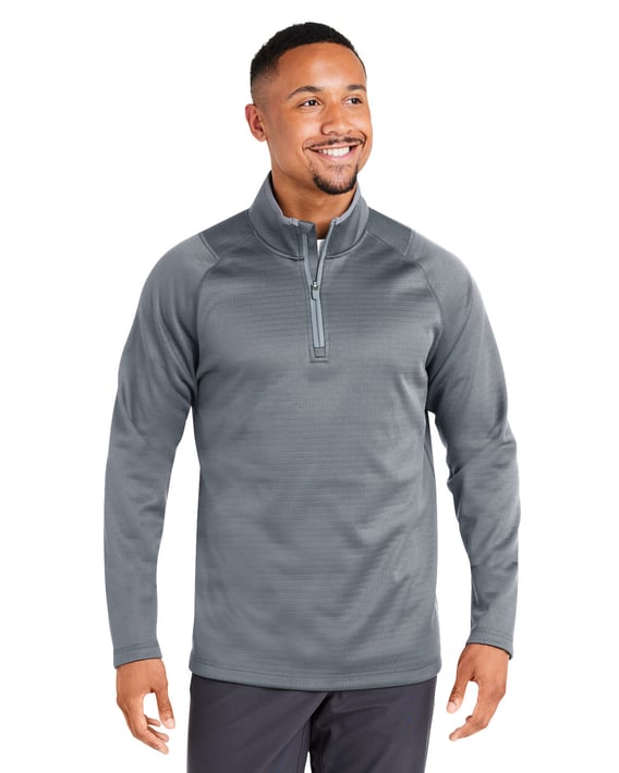 Front view of Waffle Fleece Quarter-Zip Pullover
