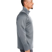 Side view of Waffle Fleece Quarter-Zip Pullover