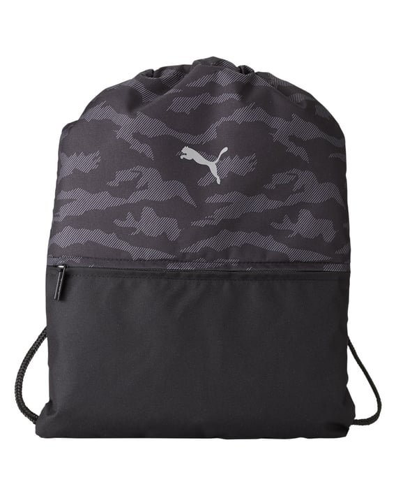 Front view of Camo Drawstring Backpack