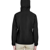 Back view of Women’s Prospect Two-Layer Fleece Bonded Soft Shell Hooded Jacket