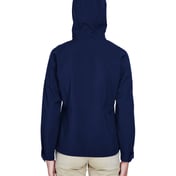 Back view of Women’s Prospect Two-Layer Fleece Bonded Soft Shell Hooded Jacket