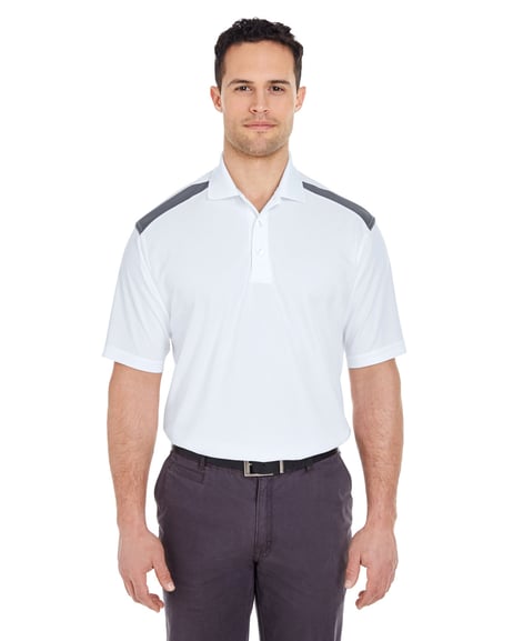 Front view of Cool & Dry Two-Tone Mesh Piquéé Polo