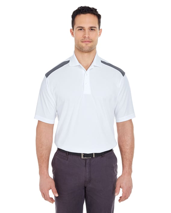 Front view of Cool & Dry Two-Tone Mesh Piquéé Polo