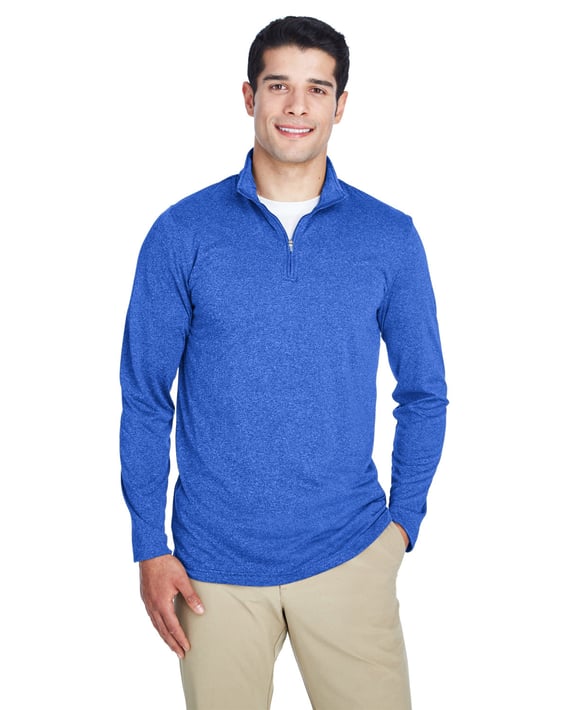 Front view of Cool & Dry Heathered Performance Quarter-Zip