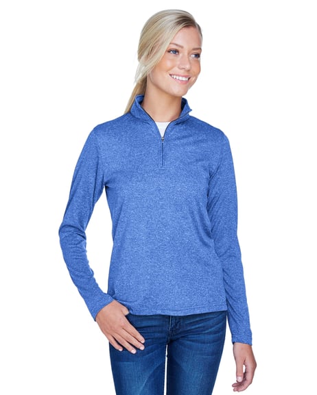 Front view of Women's Cool & Dry Heathered Performance Quarter-Zip