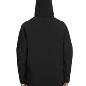 Back view of Glacier Insulated Three-Layer Fleece Soft Shell Hood Jacket With Detachable Hood