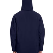 Back view of Glacier Insulated Three-Layer Fleece Soft Shell Hood Jacket With Detachable Hood