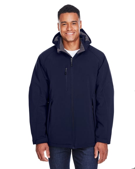 Front view of Glacier Insulated Three-Layer Fleece Soft Shell Hood Jacket With Detachable Hood