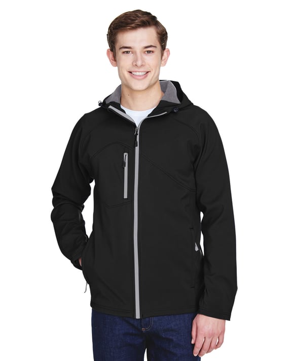 Front view of Glacier Insulated Three-Layer Fleece Soft Shell Hood Jacket