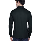 Back view of Pinnacle Performance Long Sleeve Piquéé Polo