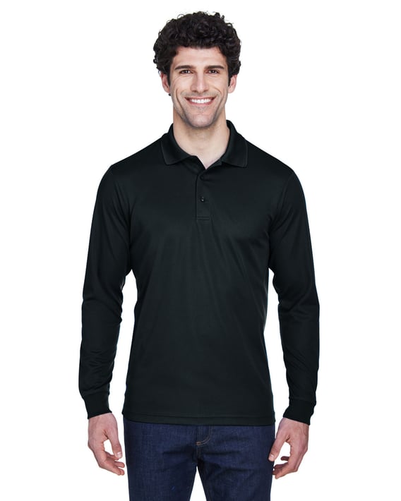 Front view of Pinnacle Performance Long Sleeve Piquéé Polo