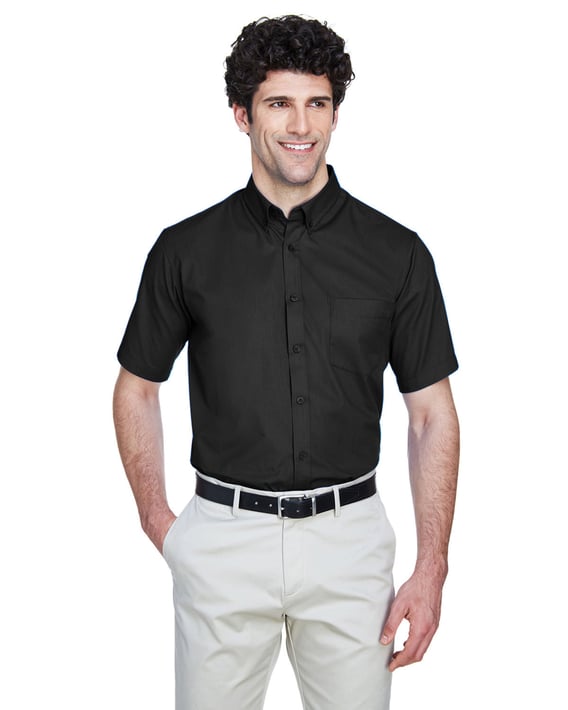 Front view of Optimum Short Sleeve Twill Dress Shirt