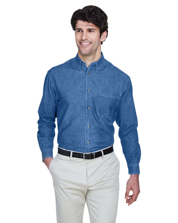 Front view of Cypress Denim Shirt With Pocket