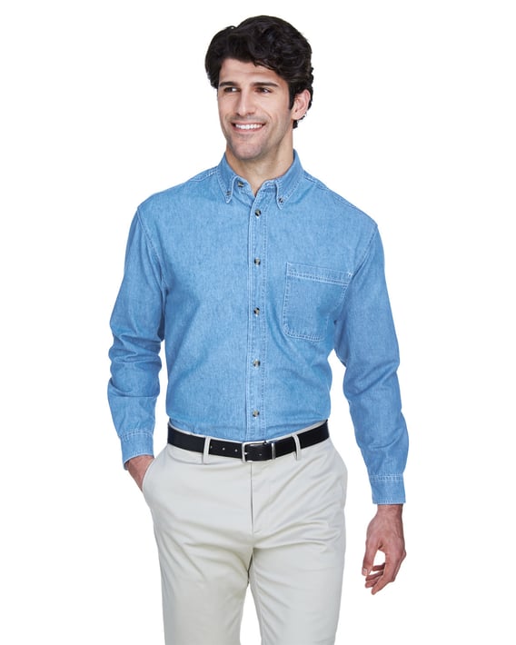 Front view of Cypress Denim Shirt With Pocket