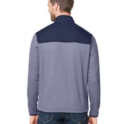 Back view of Venture Heathered Stripe Hybrid Jacket