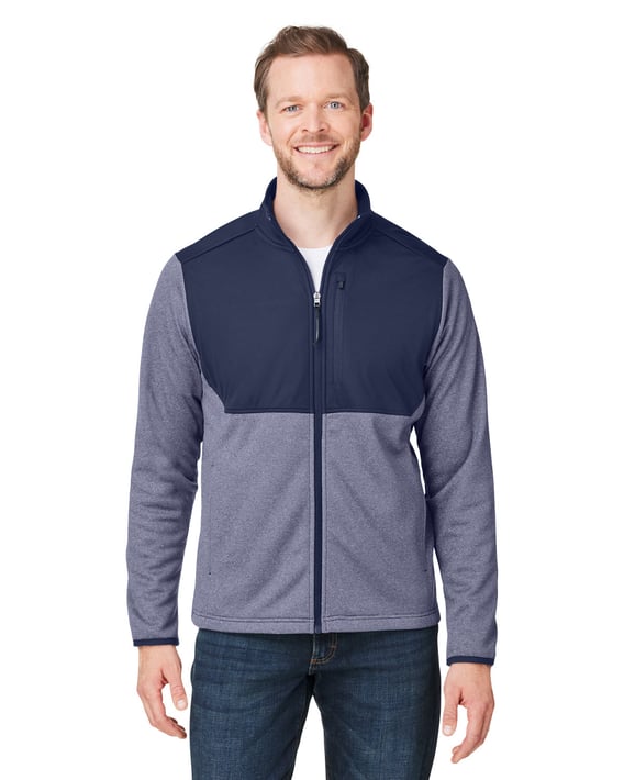 Front view of Venture Heathered Stripe Hybrid Jacket