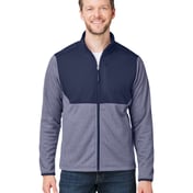 Front view of Venture Heathered Stripe Hybrid Jacket