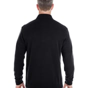 Back view of Manchester Fully-Fashioned Quarter-Zip Pullover Sweater
