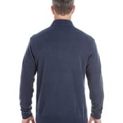 Back view of Manchester Fully-Fashioned Quarter-Zip Pullover Sweater