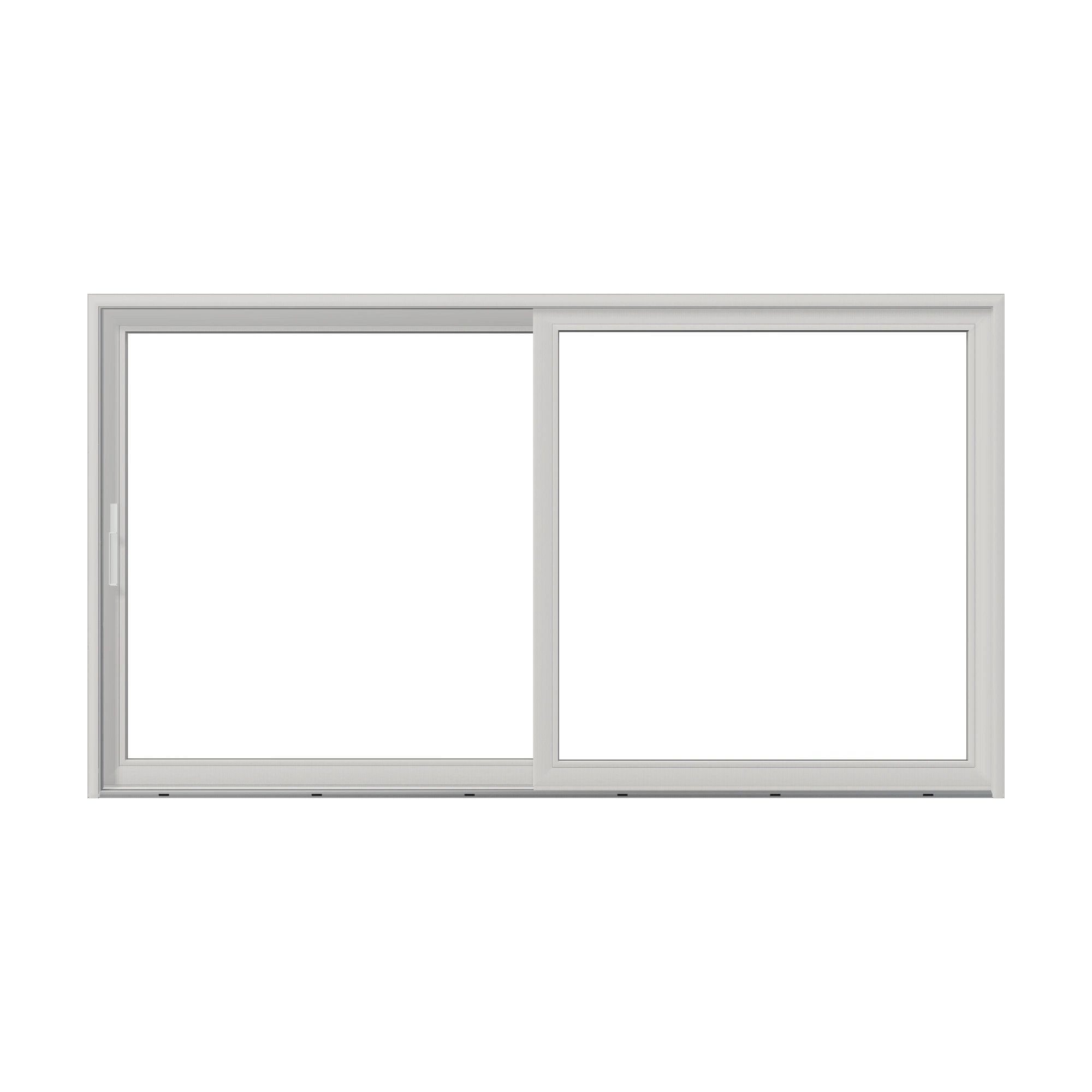 Straight exterior view of Amalfi 144 × 79.25 inch 2-Panel LO Vinyl Sliding Patio Door — White / White