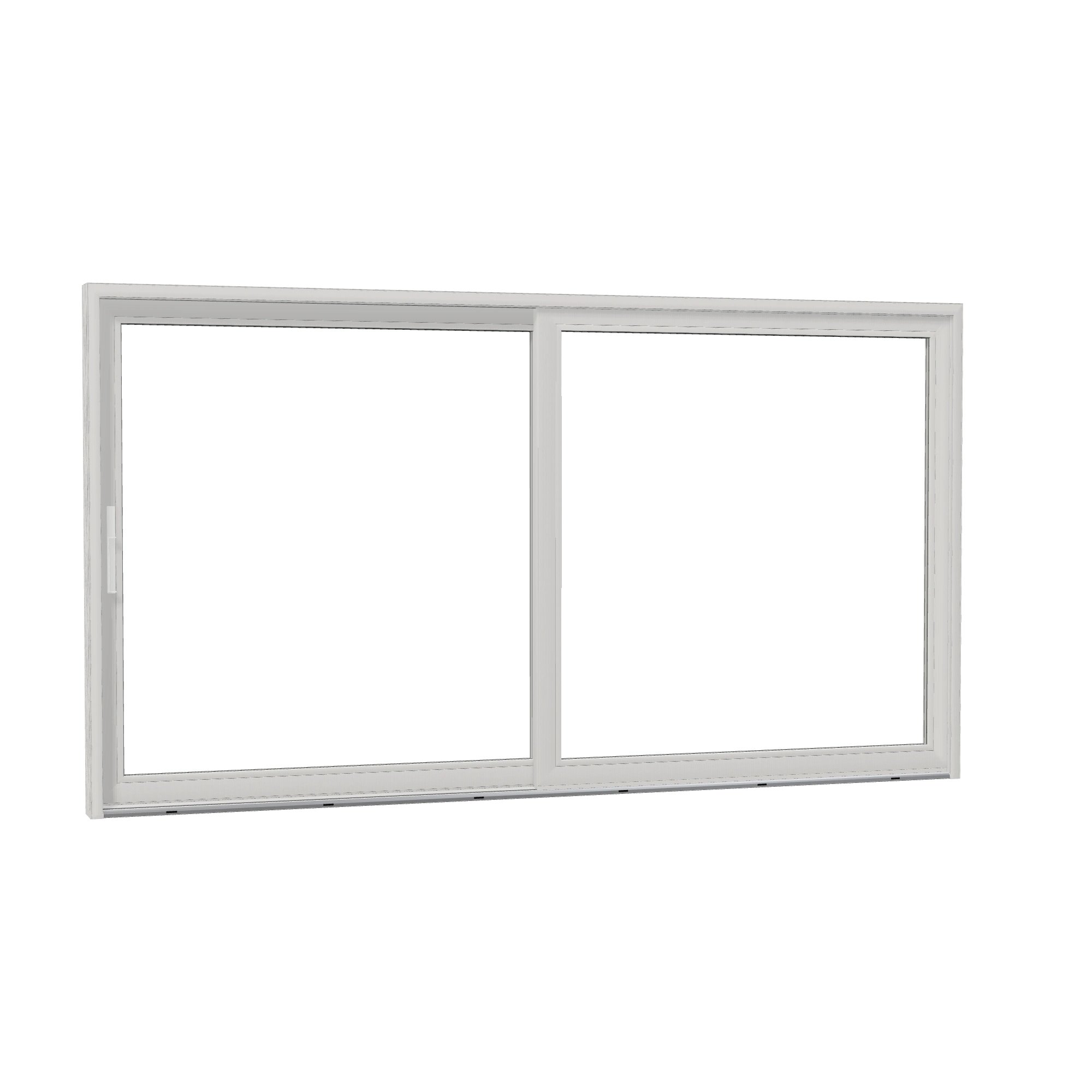 Opposite exterior angle of Amalfi 144 × 79.25 inch 2-Panel LO Vinyl Sliding Patio Door — White / White