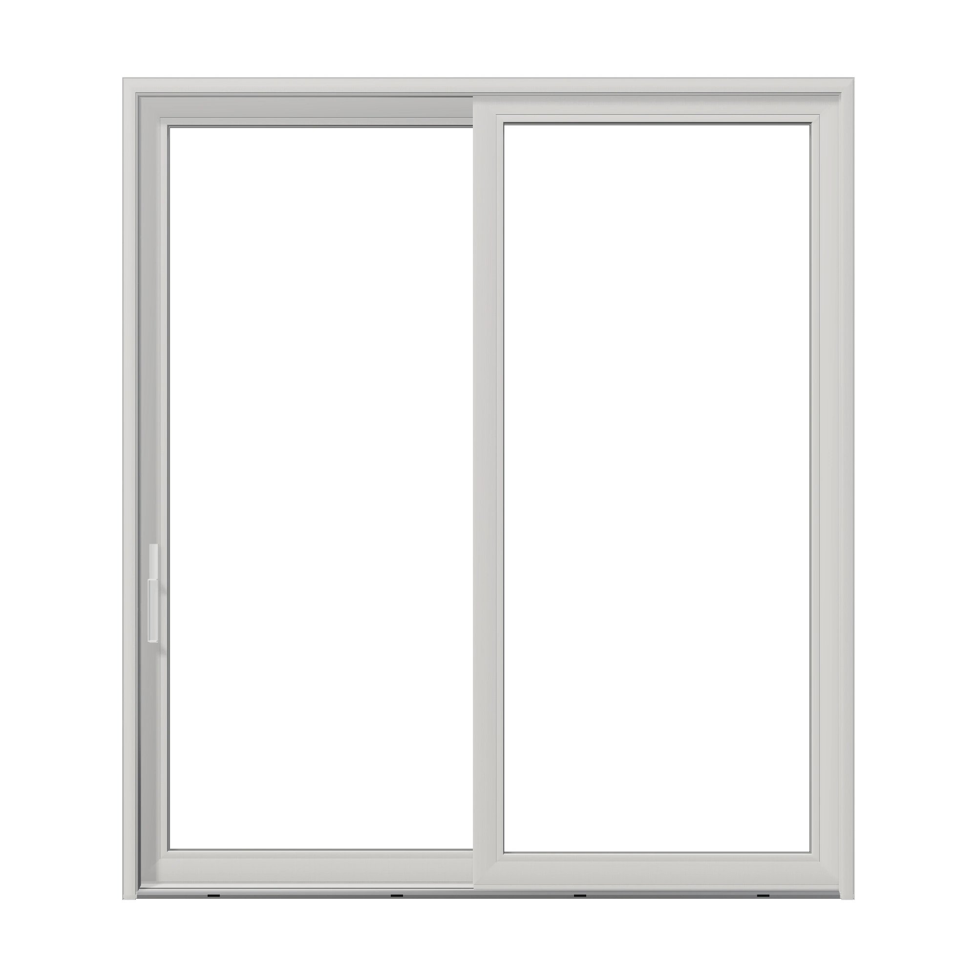 Straight exterior view of Amalfi 95.5 × 107.25 inch 2-Panel LO Vinyl Sliding Patio Door — White / White