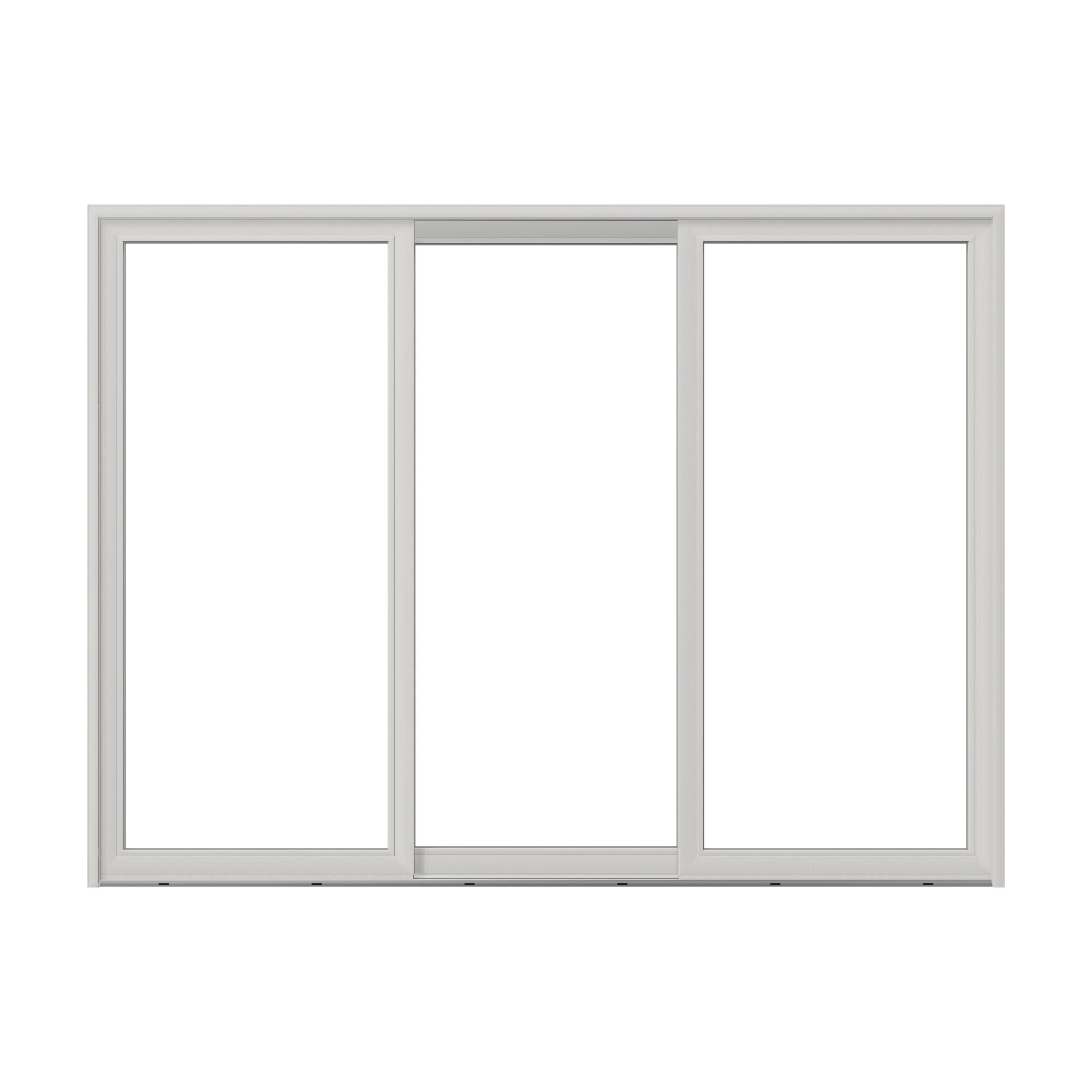 Straight exterior view of Amalfi 144 × 107.25 inch 3-Panel OLO Vinyl Sliding Patio Door — White / White