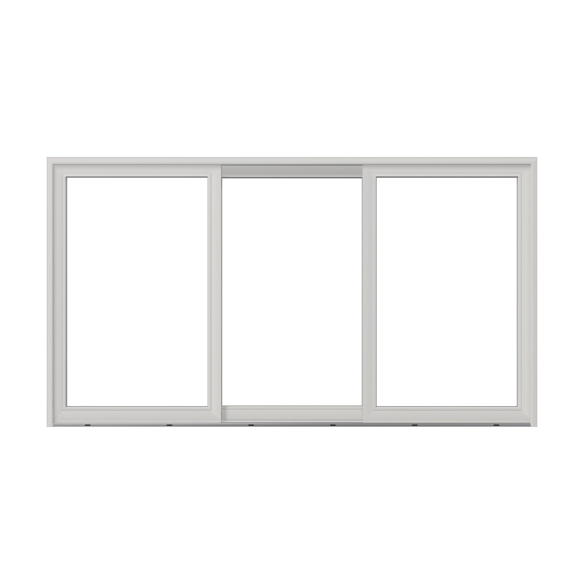 Straight exterior view of Amalfi 144 × 79.25 inch 3-Panel OLO Vinyl Sliding Patio Door — White / White