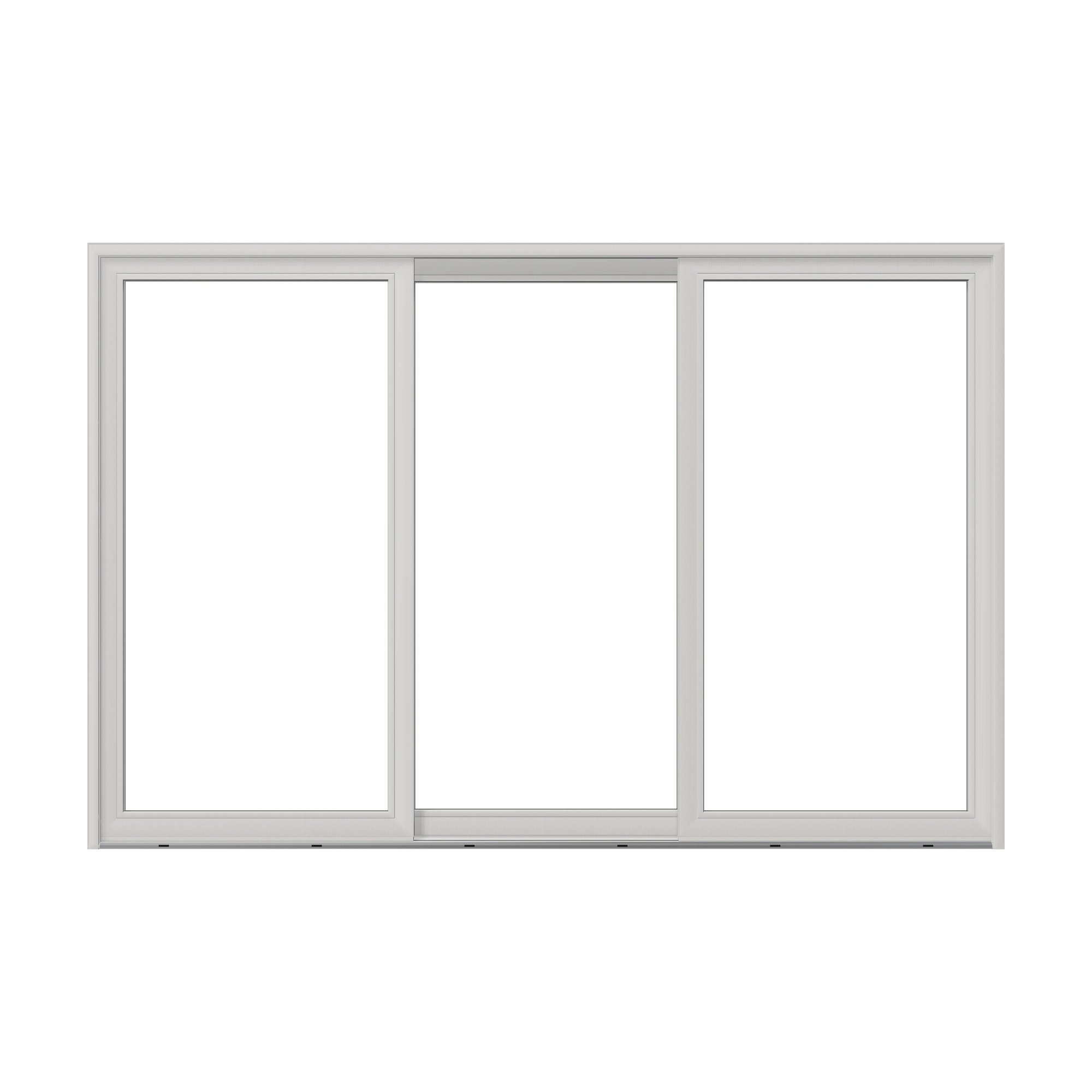 Straight exterior view of Amalfi 144 × 95.25 inch 3-Panel OLO Vinyl Sliding Patio Door — White / White