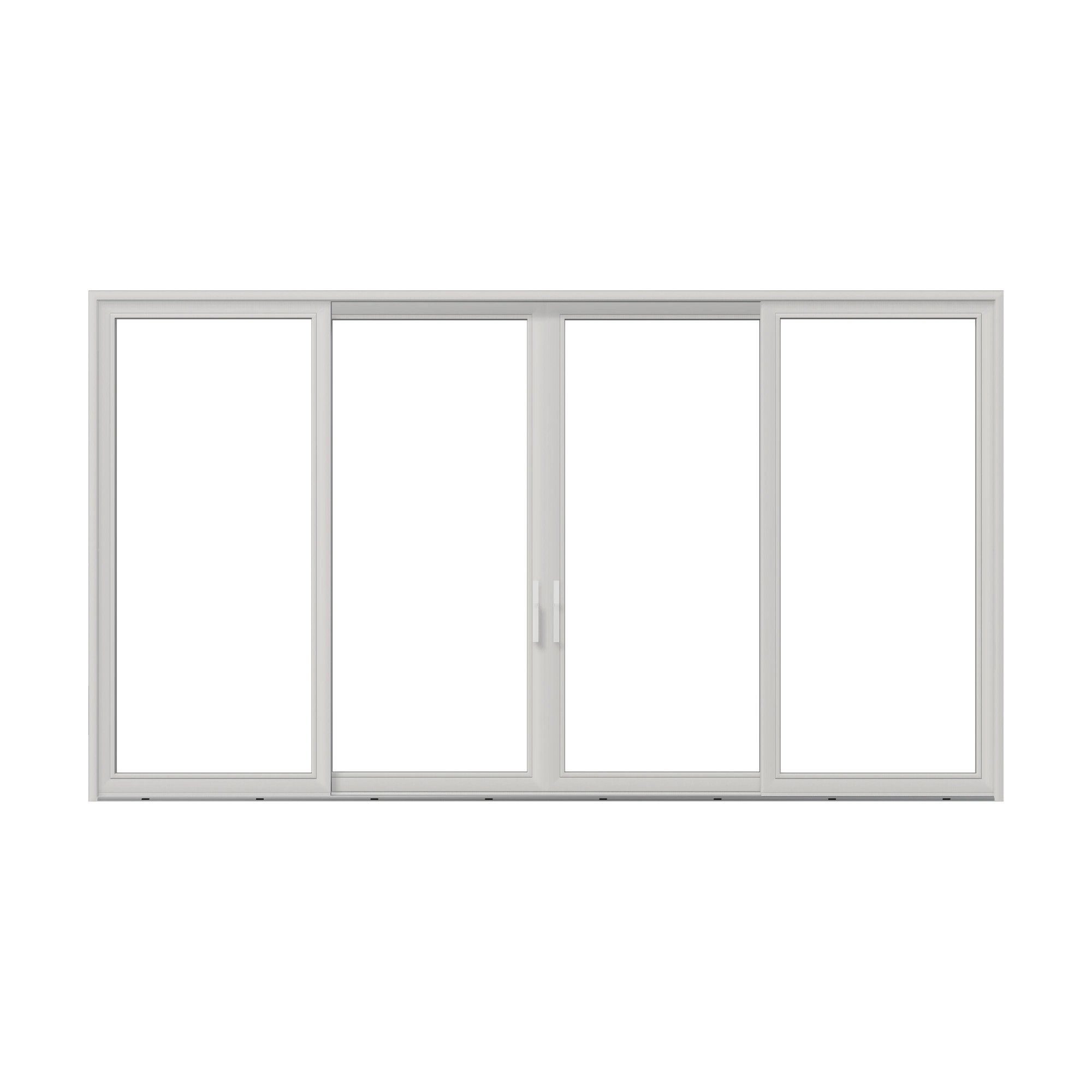 Straight exterior view of Amalfi 192 × 107.25 inch 4-Panel OLRO Vinyl Sliding Patio Door — White / White
