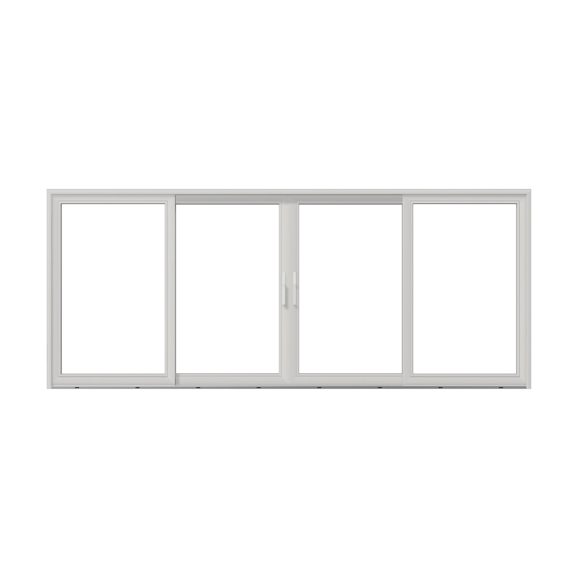 Straight exterior view of Amalfi 192 × 79.25 inch 4-Panel OLRO Vinyl Sliding Patio Door — White / White