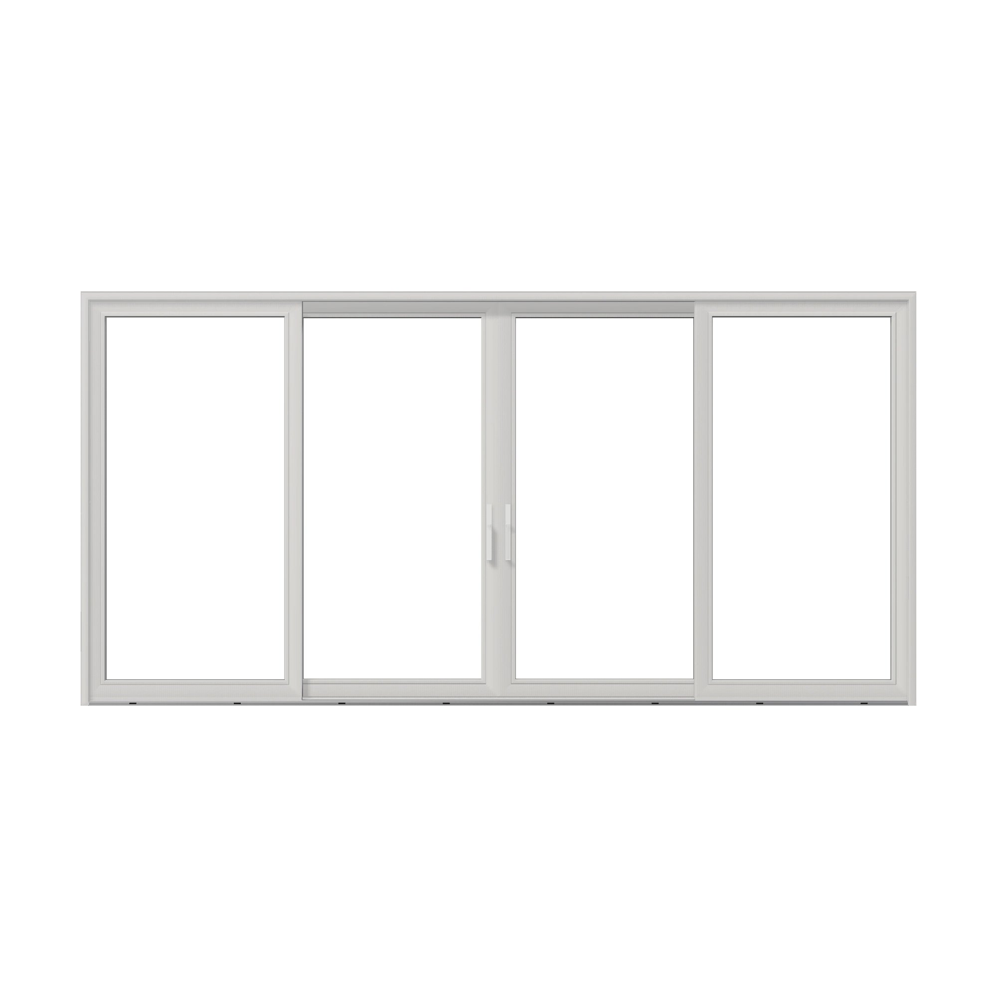 Straight exterior view of Amalfi 192 × 95.25 inch 4-Panel OLRO Vinyl Sliding Patio Door — White / White