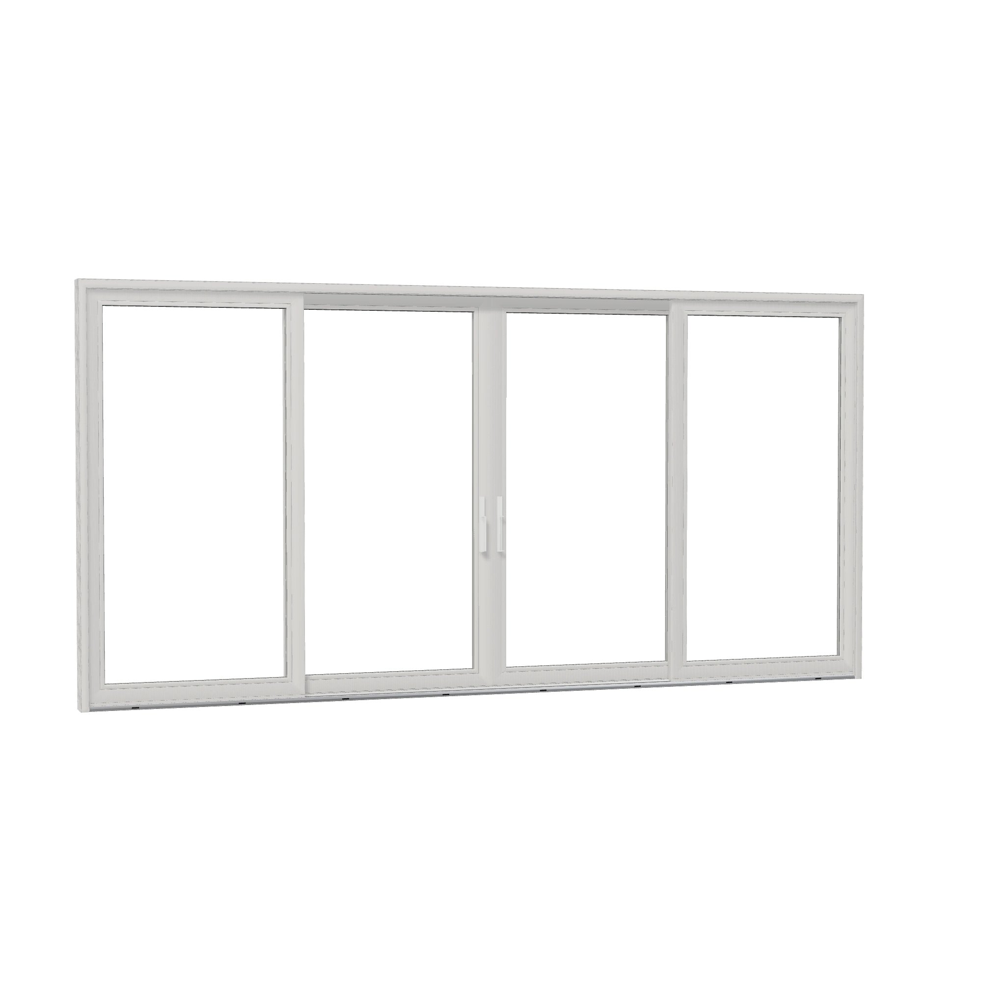 Opposite exterior angle of Amalfi 192 × 95.25 inch 4-Panel OLRO Vinyl Sliding Patio Door — White / White