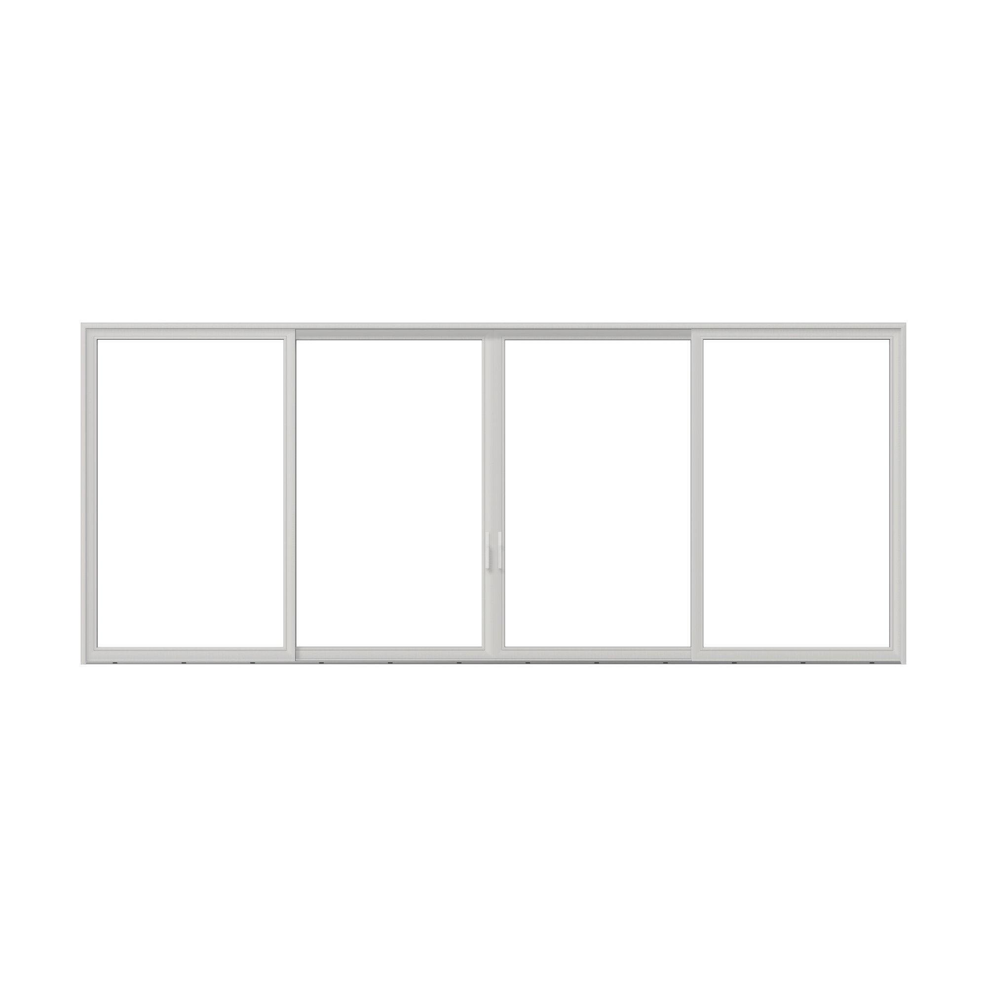 Straight exterior view of Amalfi 288 × 119.25 inch 4-Panel OLRO Vinyl Sliding Patio Door — White / White