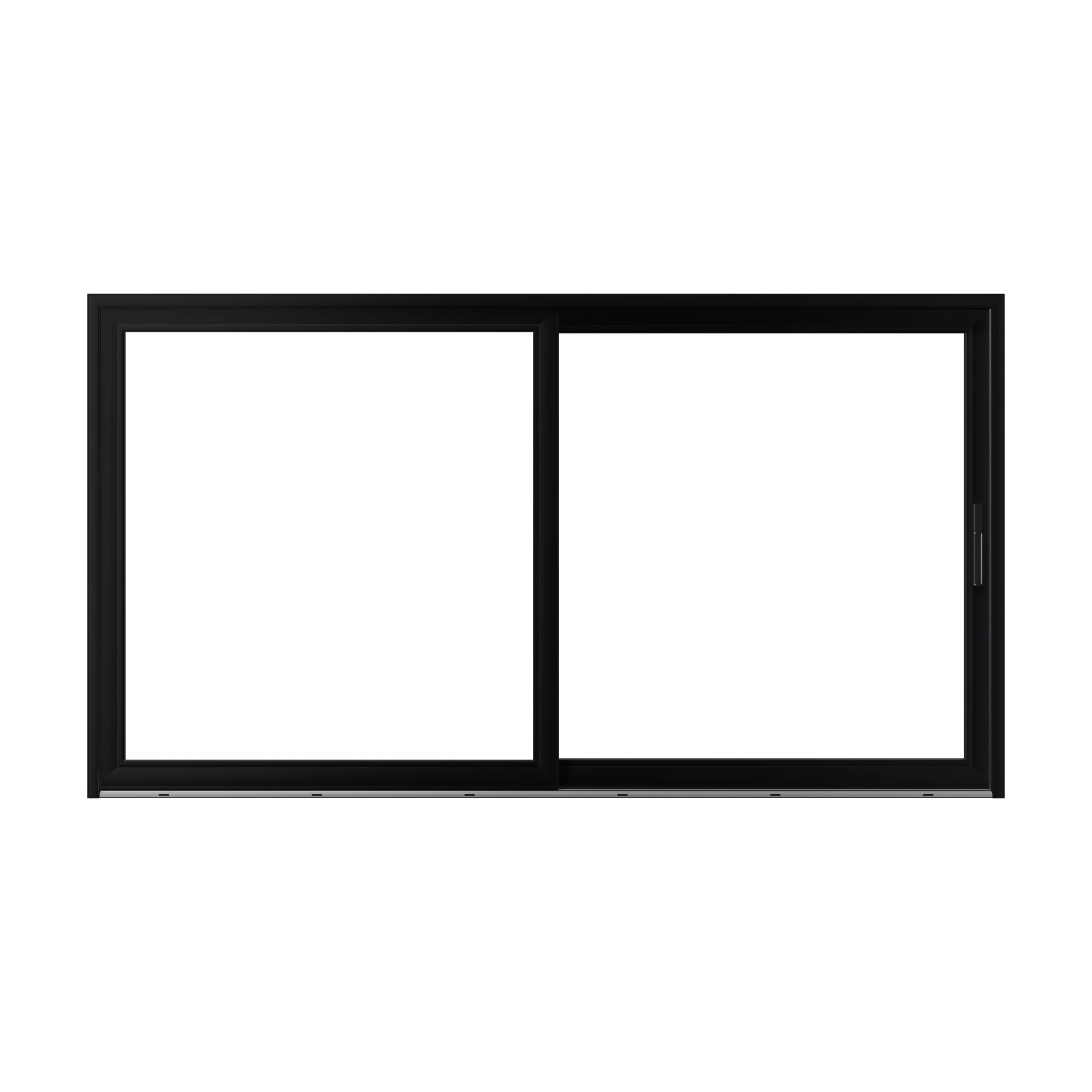 Straight exterior view of Amalfi 144 × 79.25 inch 2-Panel OR Vinyl Sliding Patio Door — Black / White