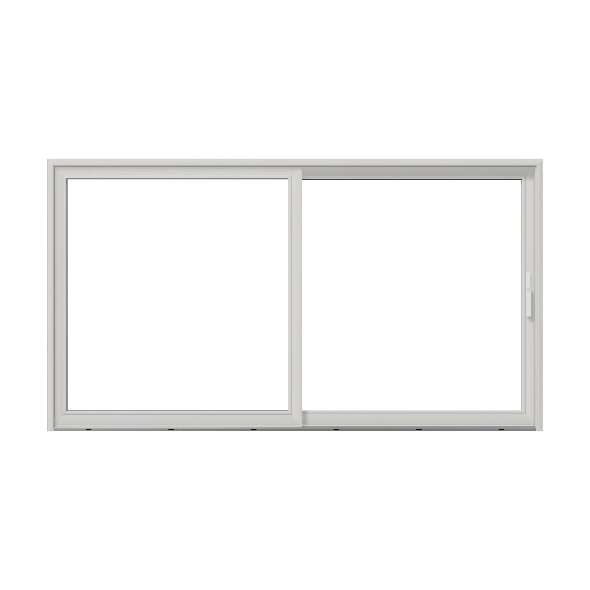 Straight exterior view of Amalfi 144 × 79.25 inch 2-Panel OR Vinyl Sliding Patio Door — White / White