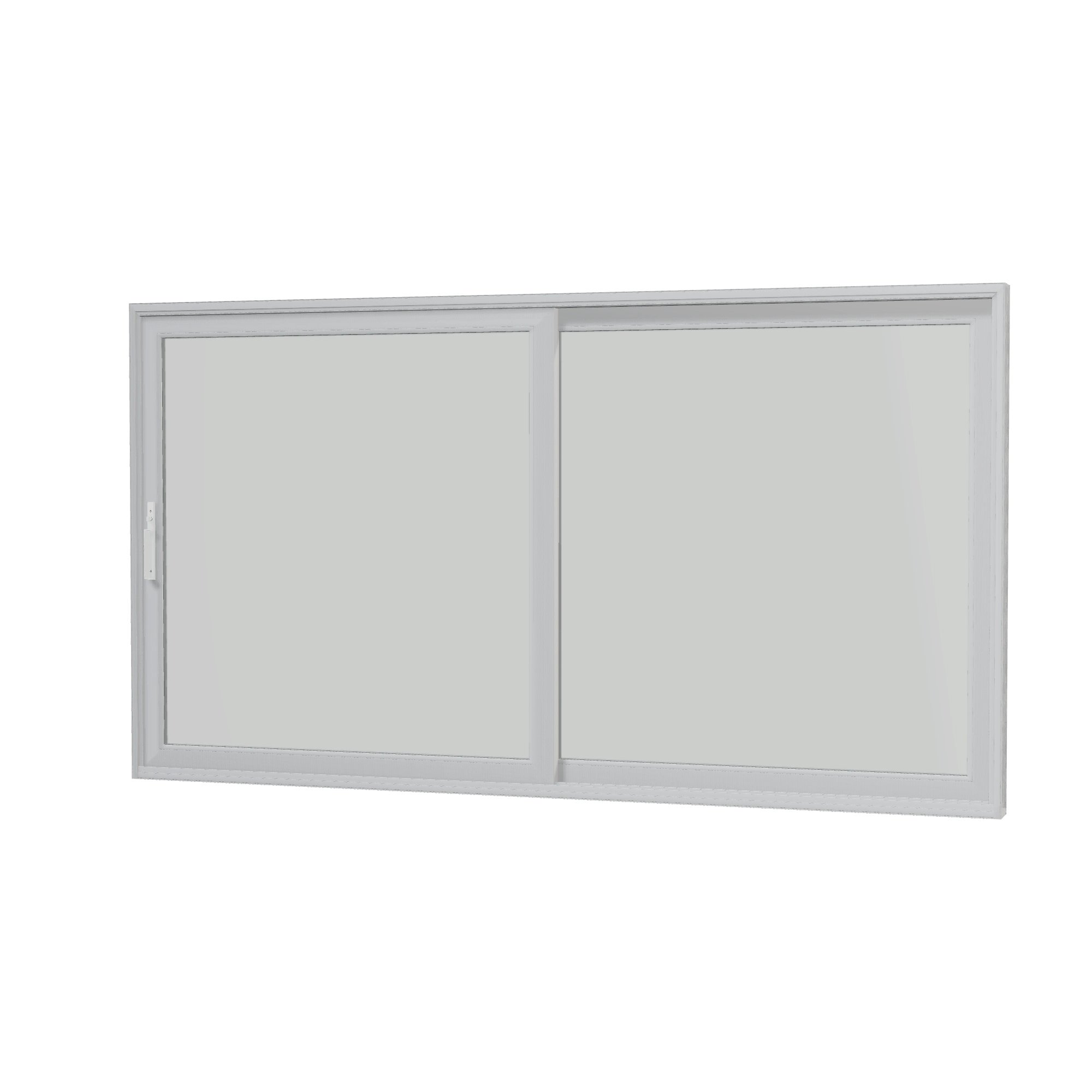 Angled interior view of Amalfi 144 × 79.25 inch 2-Panel OR Vinyl Sliding Patio Door — White / White