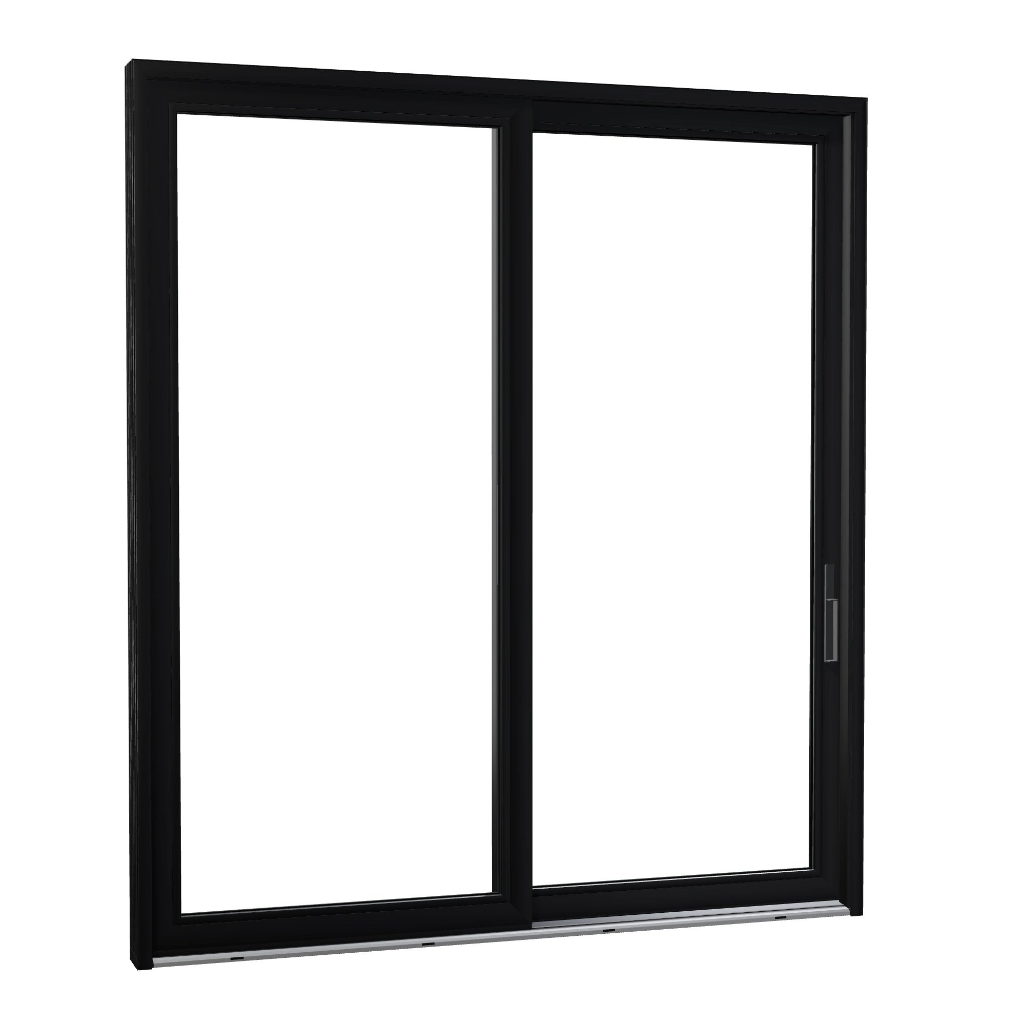 Opposite exterior angle of Amalfi 95.5 × 107.25 inch 2-Panel OR Vinyl Sliding Patio Door — Black / White