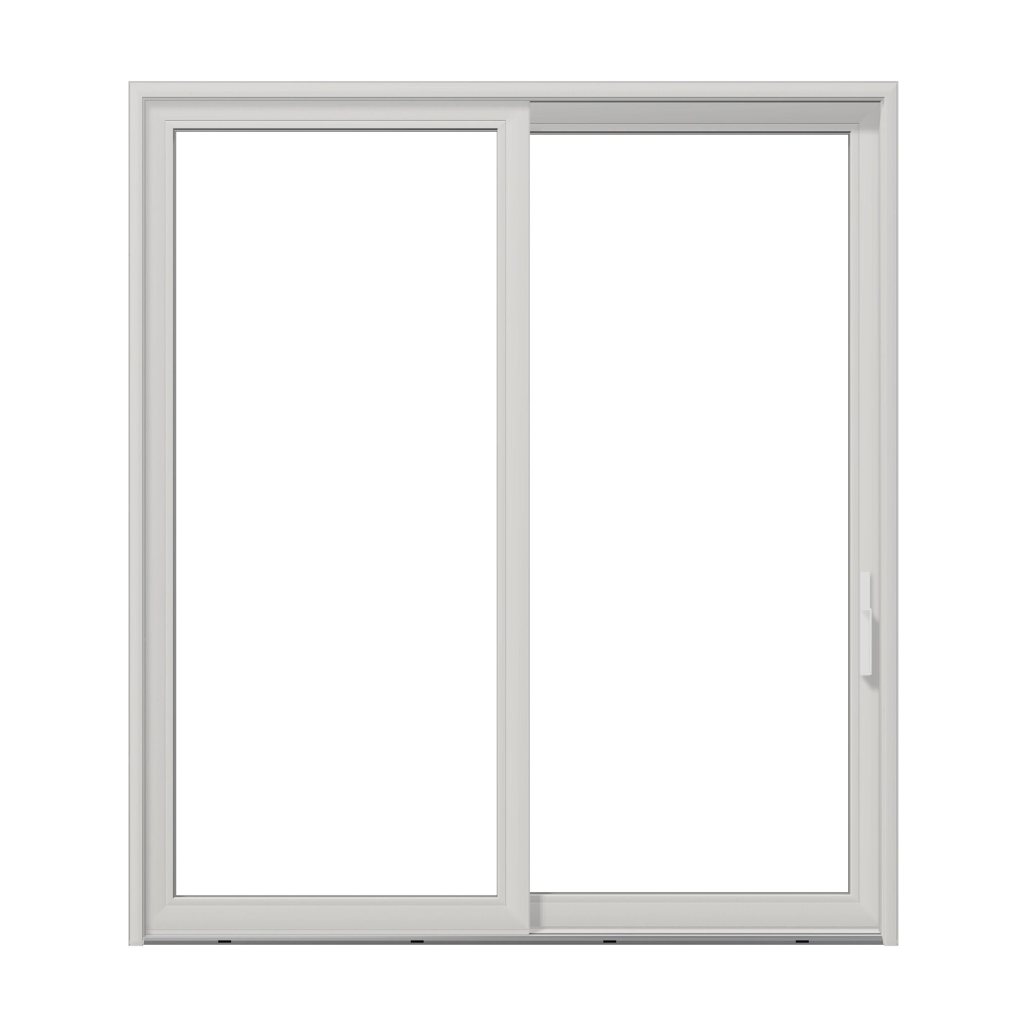 Straight exterior view of Amalfi 95.5 × 107.25 inch 2-Panel OR Vinyl Sliding Patio Door — White / White