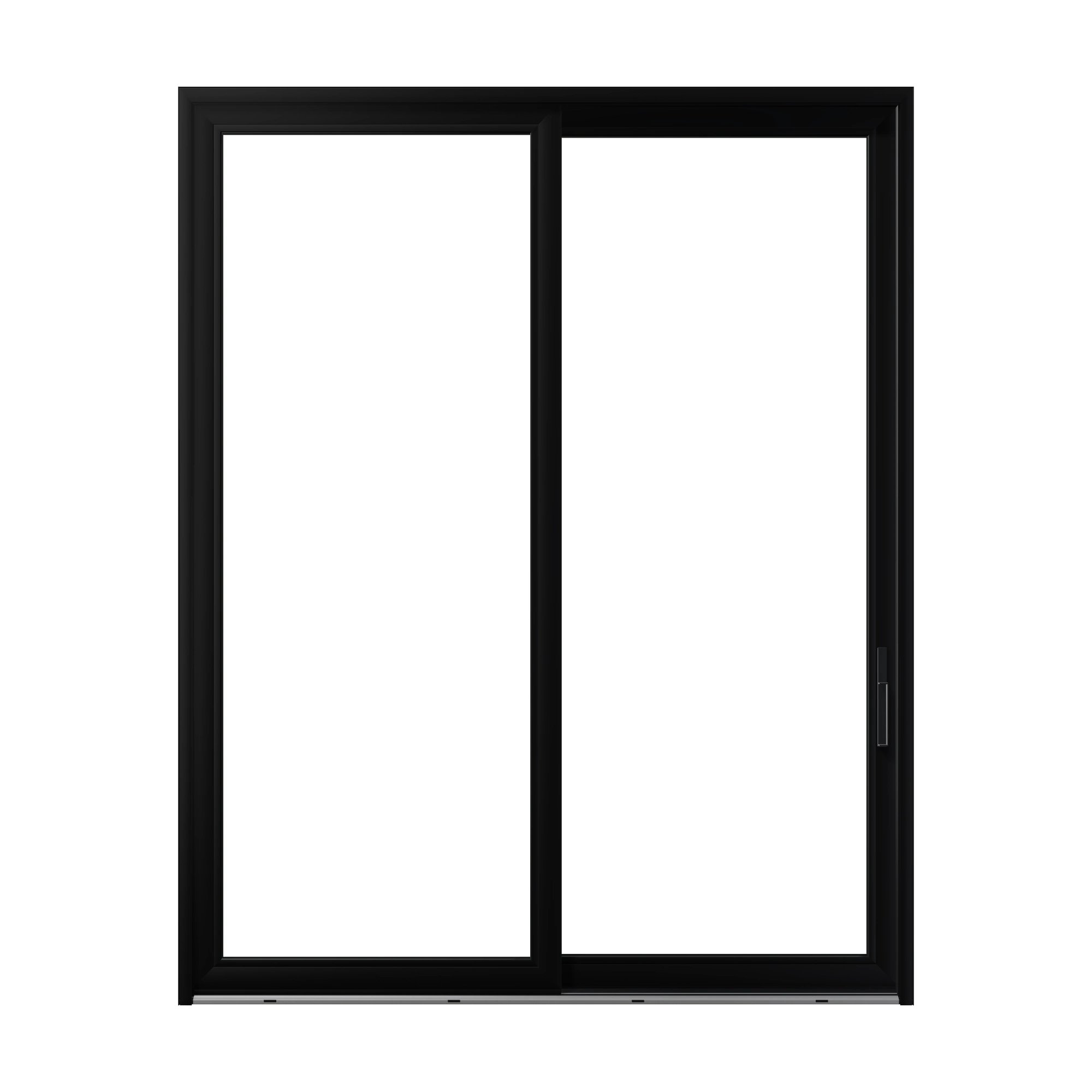 Straight exterior view of Amalfi 95.5 × 119.25 inch 2-Panel OR Vinyl Sliding Patio Door — Black / White
