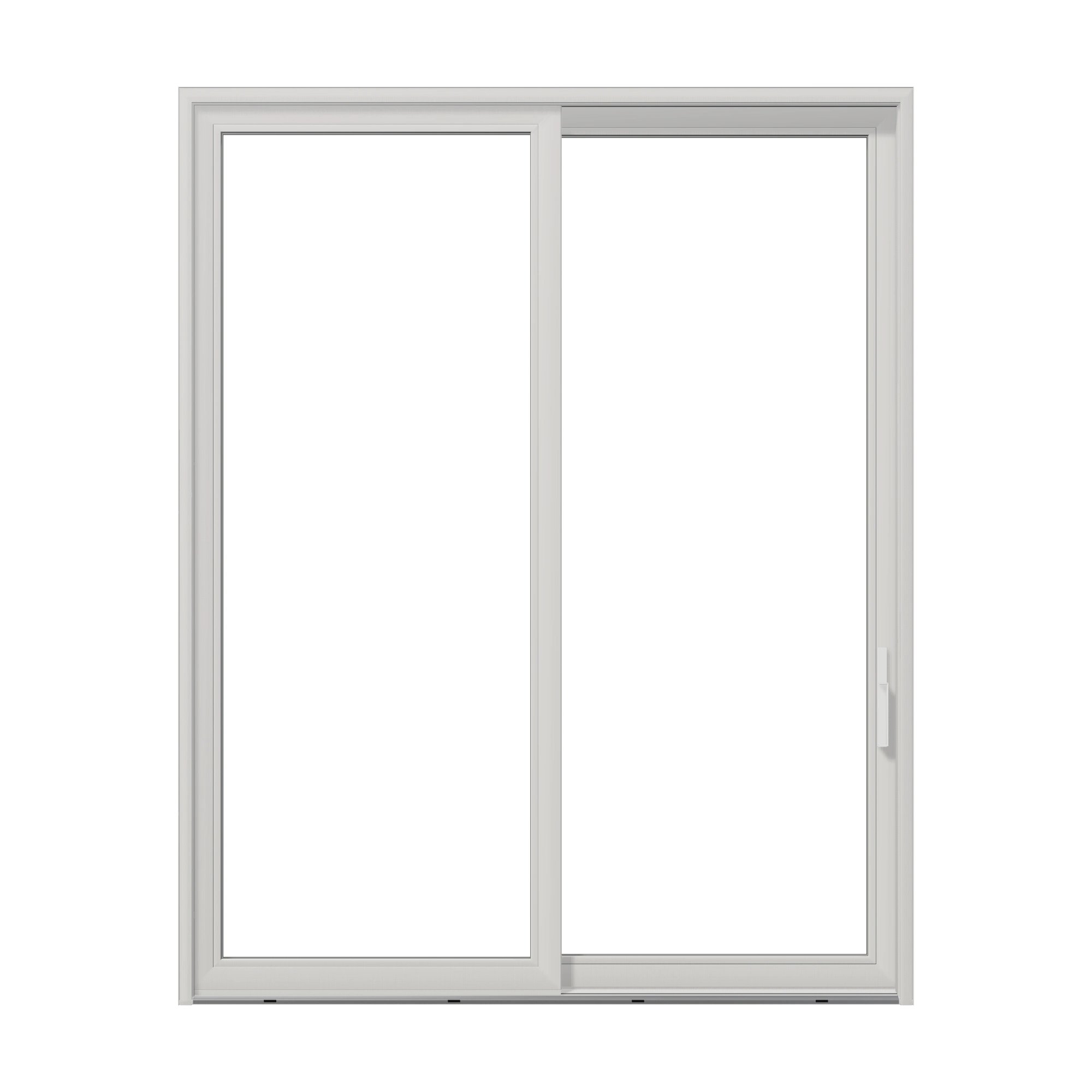 Straight exterior view of Amalfi 95.5 × 119.25 inch 2-Panel OR Vinyl Sliding Patio Door — White / White