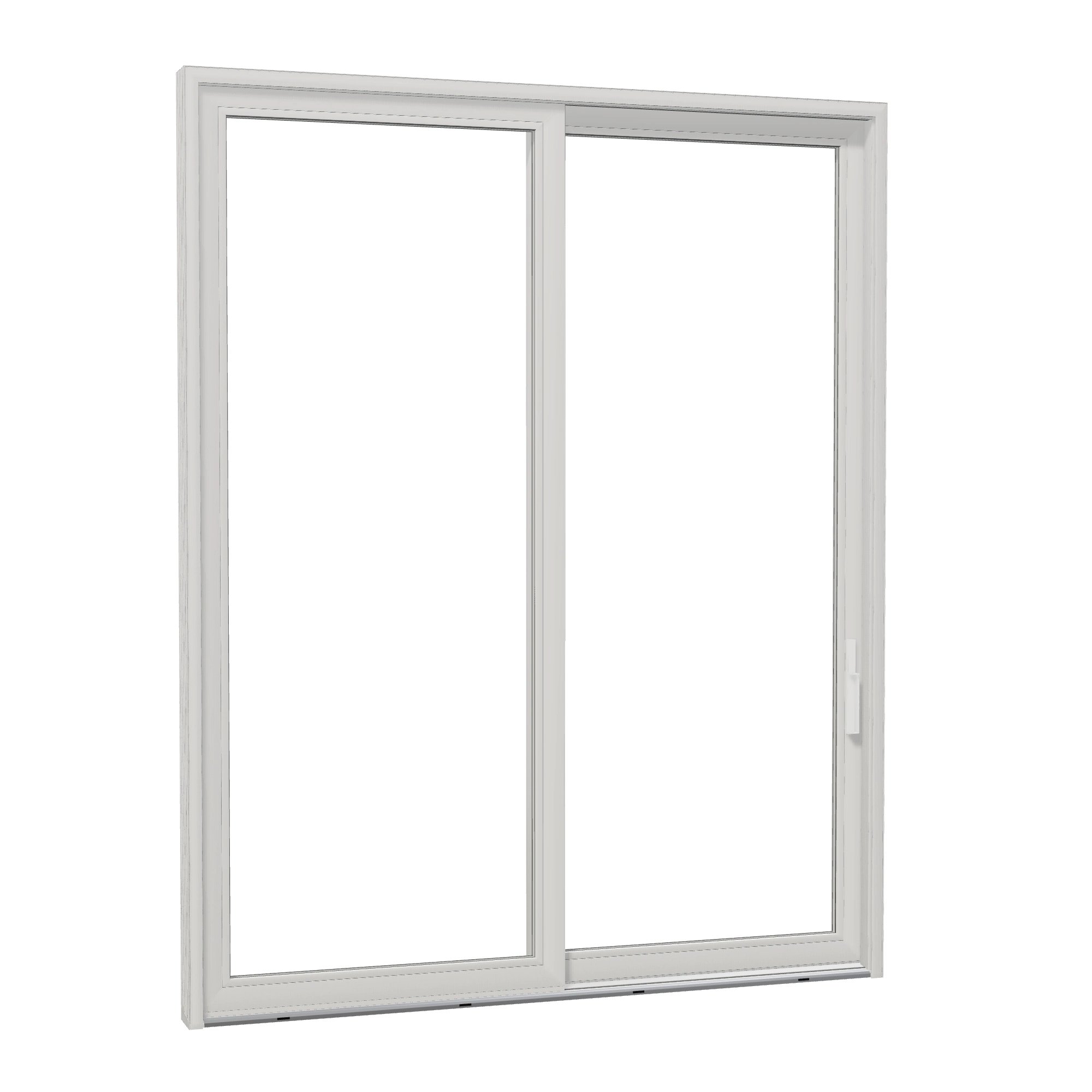 Opposite exterior angle of Amalfi 95.5 × 119.25 inch 2-Panel OR Vinyl Sliding Patio Door — White / White